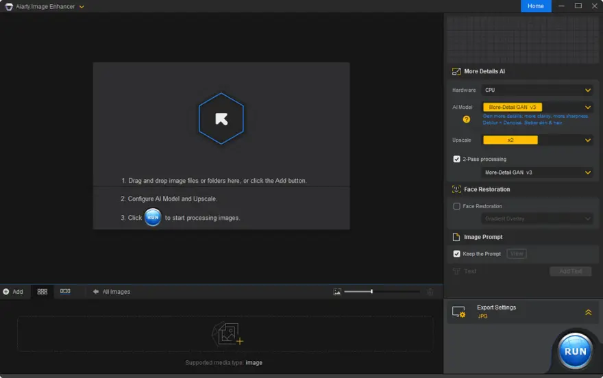 لقطة شاشة لتطبيق Aiarty Image Enhancer 3.12 – تحسين الصور بتفاصيل مثالية وراقية