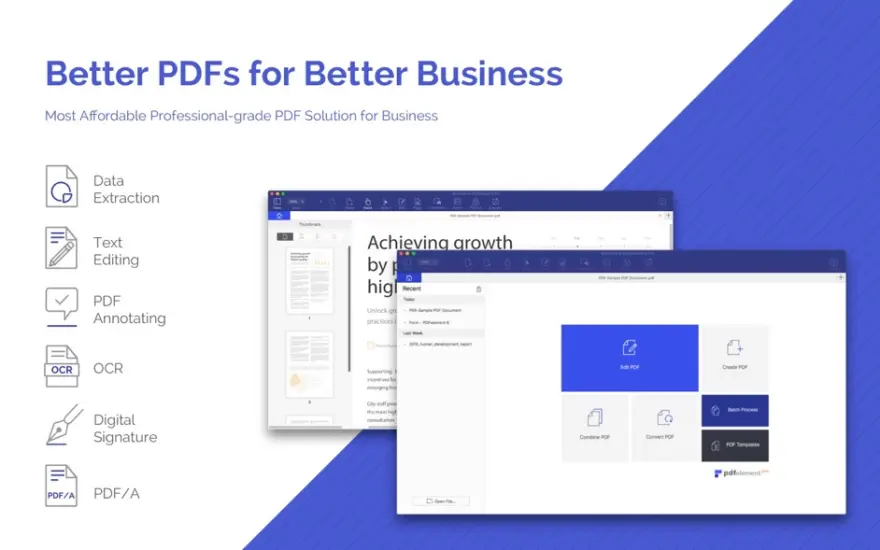 لقطة شاشة لتطبيق PDFelement 12.1.19 – إنشاء وتحرير وتحويل وتوقيع وتنفيذ التعرف الضوئي على الحروف على ملفات PDF