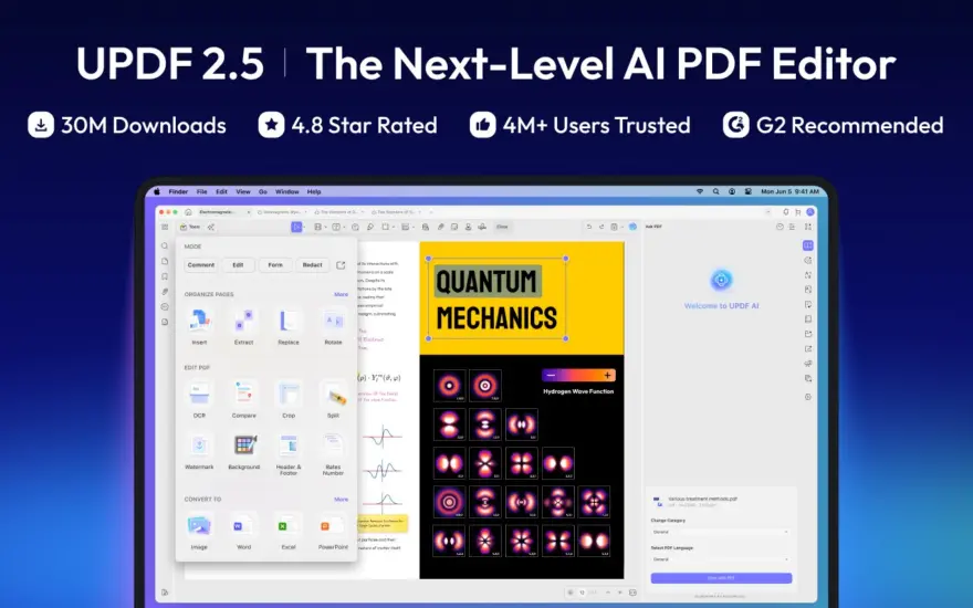لقطة شاشة لتطبيق UPDF 2.5.5 – حل للتعليق على ملفات PDF وتحريرها وتحويلها باستخدام تقنية التعرف الضوئي على الحروف (OCR).