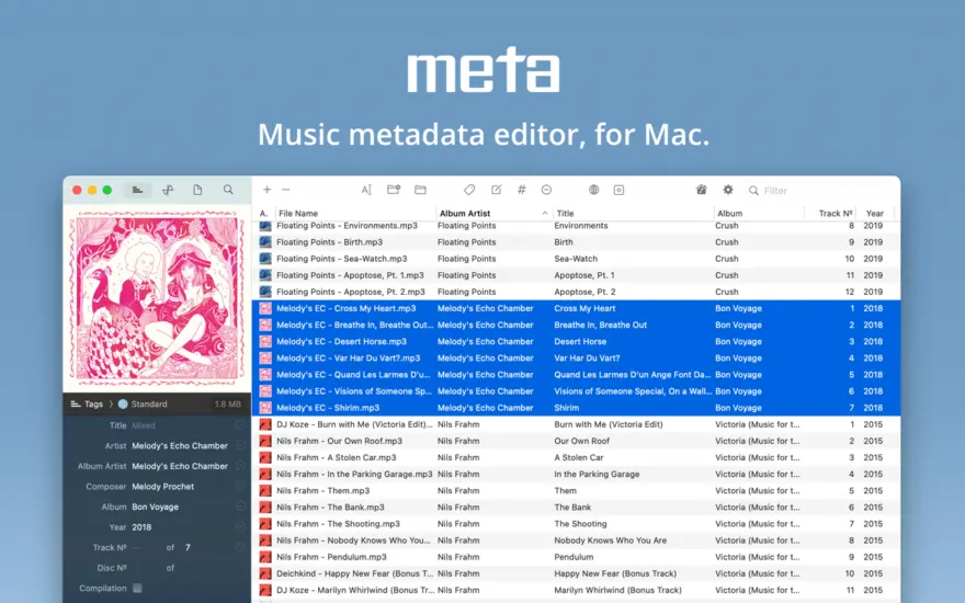 لقطة شاشة لتطبيق Meta 2.5.0 – محرر علامات الموسيقى والبيانات الوصفية الصوتية