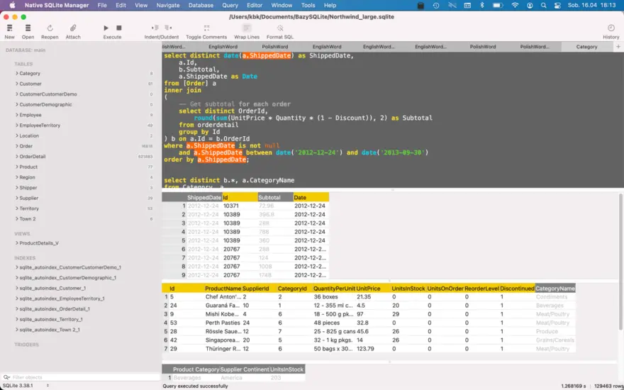 لقطة شاشة لتطبيق Native SQLite Manager 1.32.8 – مدير قاعدة بيانات SQLite الحد الأدنى