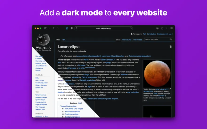 لقطة شاشة لتطبيق Noir 2026.1.7 – Browse better at night