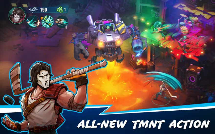 لقطة شاشة لتطبيق TMNT Splintered Fate 1.14.0 – لعبة أكشن روجلايك متعددة اللاعبين