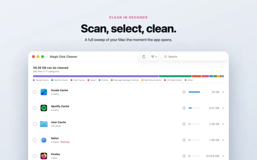 لقطة شاشة لتطبيق Magic Disk Cleaner 5.0.2 – منظف ​​النظام بسيط وسريع