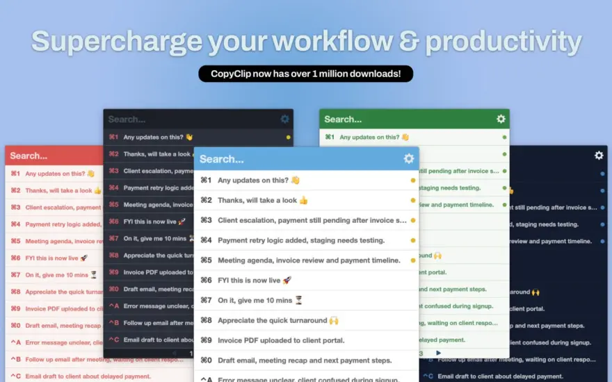 لقطة شاشة لتطبيق CopyClip 2 3.993 – مدير الحافظة