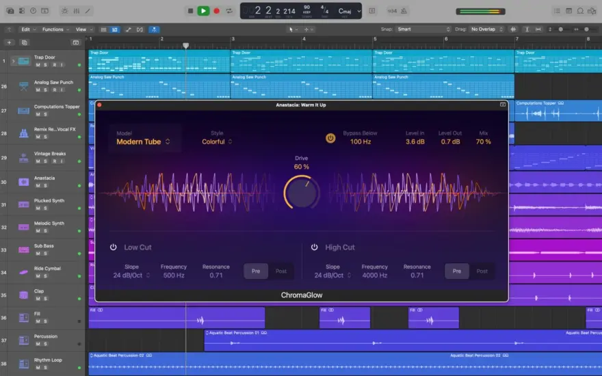 لقطة شاشة لتطبيق Logic Pro 12.3 – كتابة الأغاني وتحريرها ومزجها بشكل احترافي