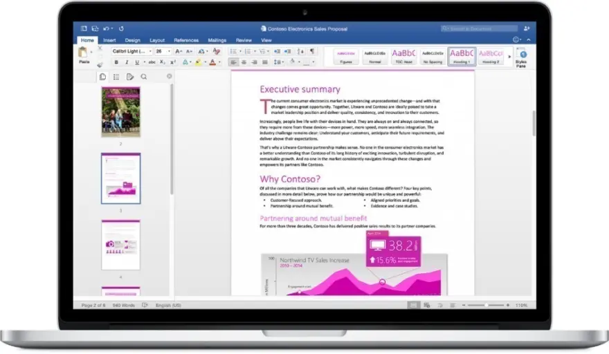 لقطة شاشة لتطبيق Microsoft Office 365 16.111 – مجموعة الإنتاجية الشعبية