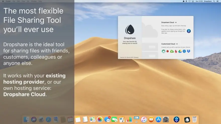 لقطة شاشة لتطبيق Dropshare 6.14 – أداة مشاركة الملفات الآمنة