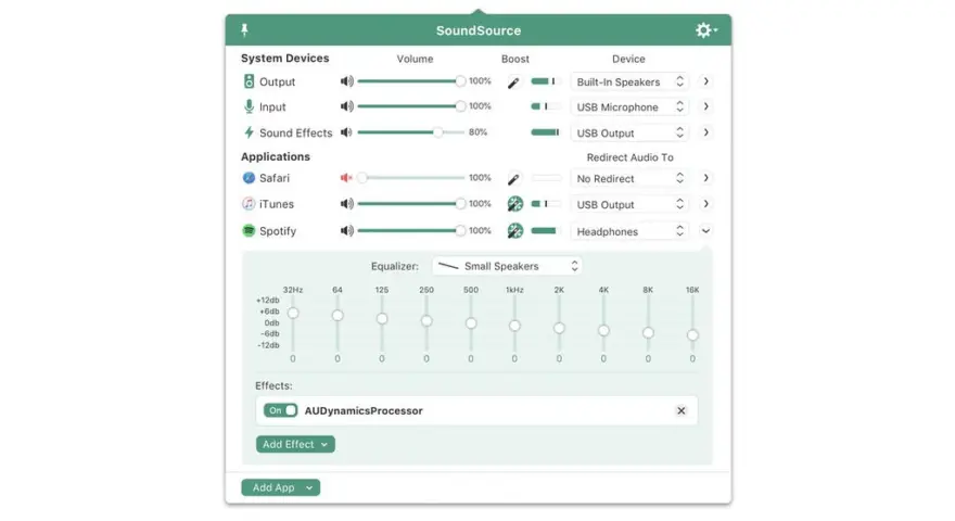 لقطة شاشة لتطبيق SoundSource 6.1.0 – قم بتبديل مصادر إدخال الصوت بسهولة