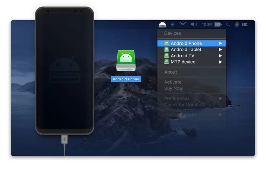 لقطة شاشة لتطبيق MacDroid 2.10 – أداة نقل ملفات Android لنظام التشغيل macOS
