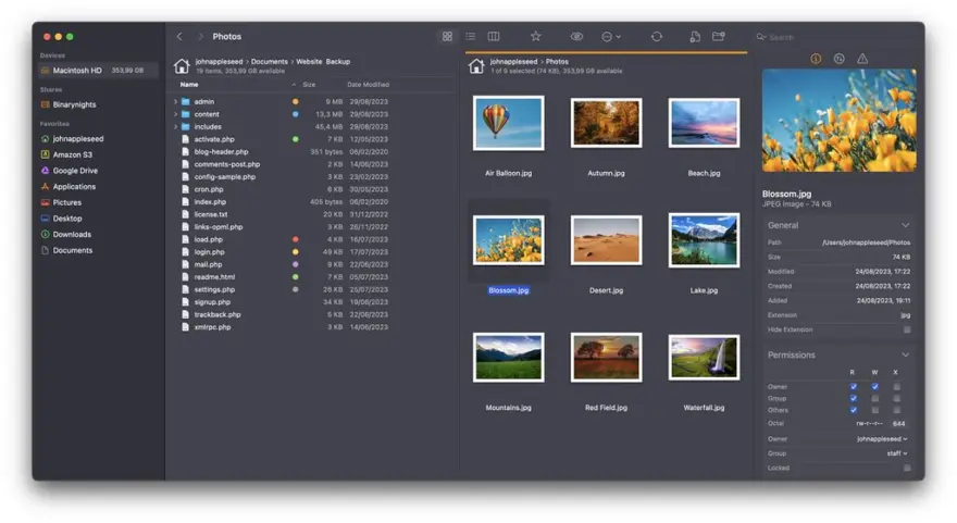 لقطة شاشة لتطبيق ForkLift 4.7.2 – مدير ملفات قوي: FTP، وSFTP، وWebDAV، وS3، والمزيد