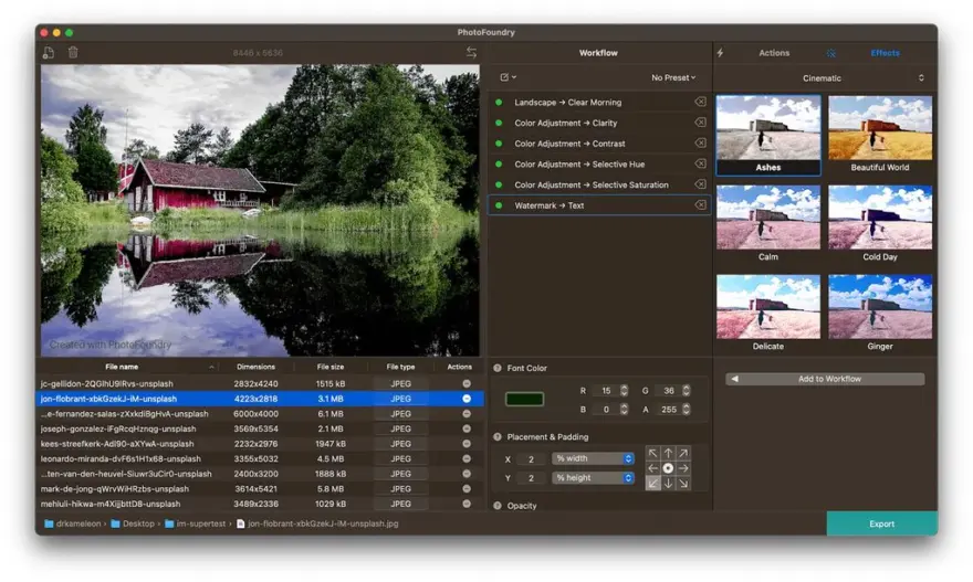 لقطة شاشة لتطبيق PhotoFoundry 1.3.3 – تحرير الصور دفعة احترافية