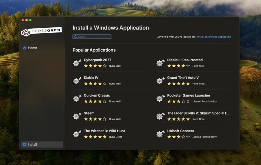 لقطة شاشة لتطبيق CrossOver 26.3.0 – قم بتشغيل تطبيقات Windows على جهاز Mac الخاص بك