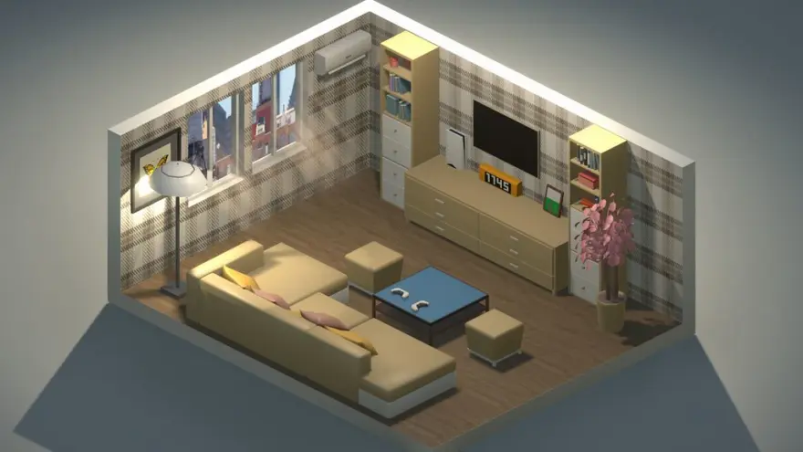 لقطة شاشة لتطبيق My Dream Setup 2026.07.18 – لعبة محاكاة تدور حول بناء الغرفة التي طالما حلمت بها