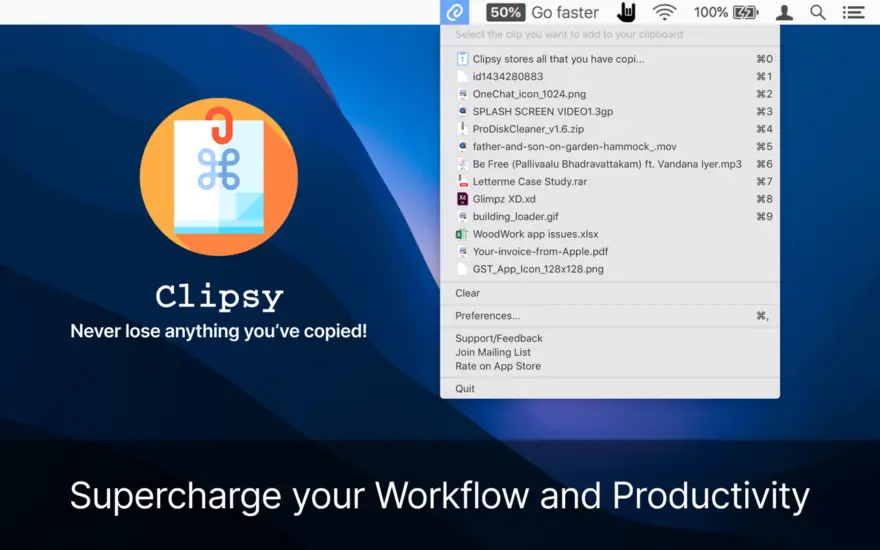 لقطة شاشة لتطبيق Clipsy 2.3 – قم بتخزين كل ما قمت بنسخه