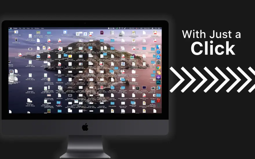 لقطة شاشة لتطبيق CoverDesk 1.9 – أداة مساعدة بسيطة لنظام التشغيل Mac والتي تجعل سطح المكتب يعمل على المنشطات