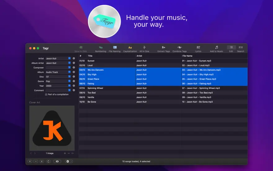 لقطة شاشة لتطبيق Tagr 5.14.1 – يساعدك على تنظيم مجموعة MP3 الخاصة بك