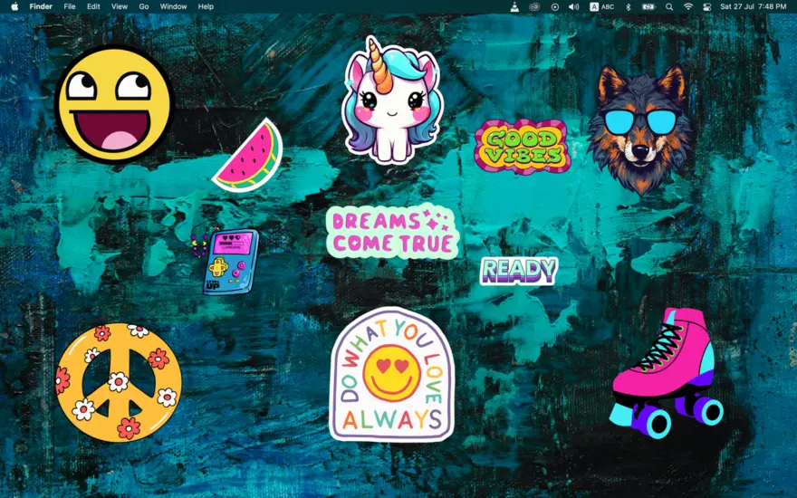 لقطة شاشة لتطبيق Desktop Stickers 2.93 – التأكيدات اليومية الإيجابية