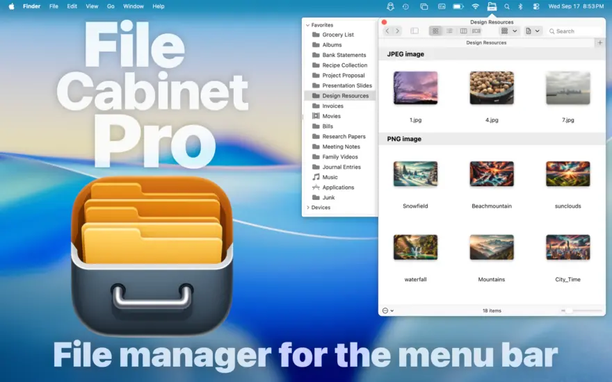 لقطة شاشة لتطبيق File Cabinet Pro 8.8.3 – مدير الملفات لشريط القوائم