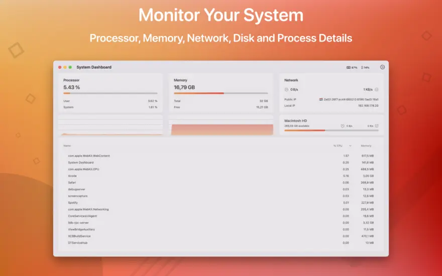 لقطة شاشة لتطبيق System Dashboard 5.1.2 – ملحق معلومات النظام