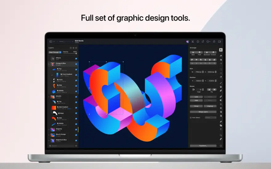 لقطة شاشة لتطبيق Pixelmator Pro 3.8 – محرر صور جميل وقوي