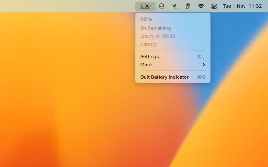 لقطة شاشة لتطبيق Battery Indicator 2.20.1 – Remaining battery time/percent