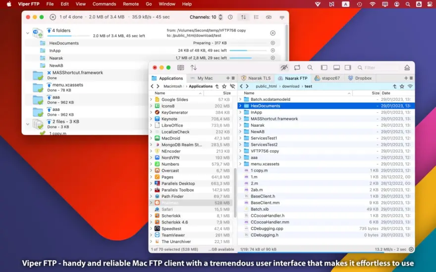 لقطة شاشة لتطبيق Viper FTP 7.2.1 – عميل FTP مفيد (كان ViaFTP)
