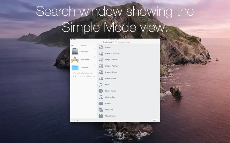 لقطة شاشة لتطبيق Tidy Up 6.0.10 – Find duplicate files and tidy up your hard drive