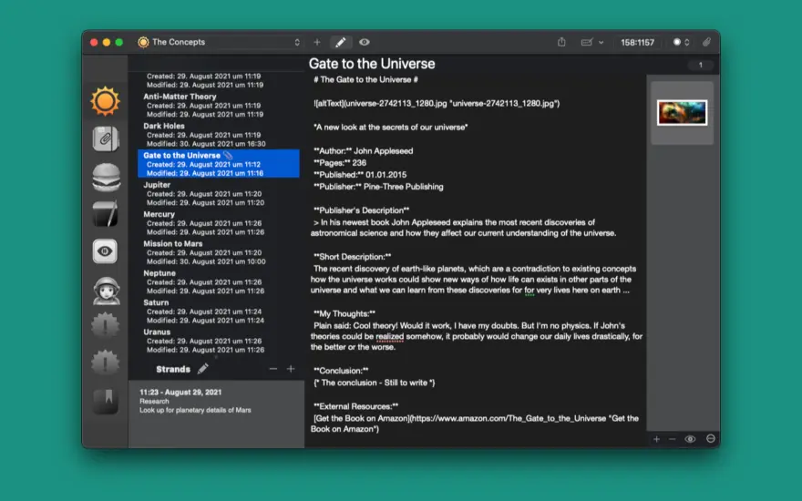لقطة شاشة لتطبيق Note-C 2.7.2 – Versatile word processor with document-organization