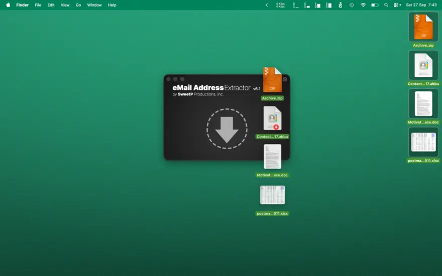 لقطة شاشة لتطبيق eMail Address Extractor 6.1.3 – Get email addresses from text files