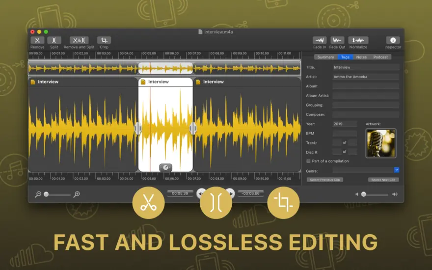 لقطة شاشة لتطبيق Fission 2.9.5 – Streamlined audio editor