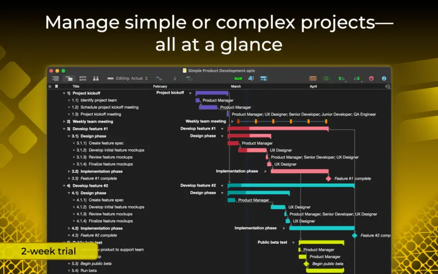 لقطة شاشة لتطبيق OmniPlan Pro 4.10.2 – Robust project management software