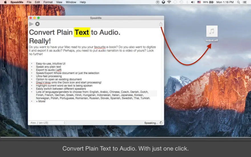لقطة شاشة لتطبيق SpeakMe 3.4.3 – Convert plain text to audio with one click