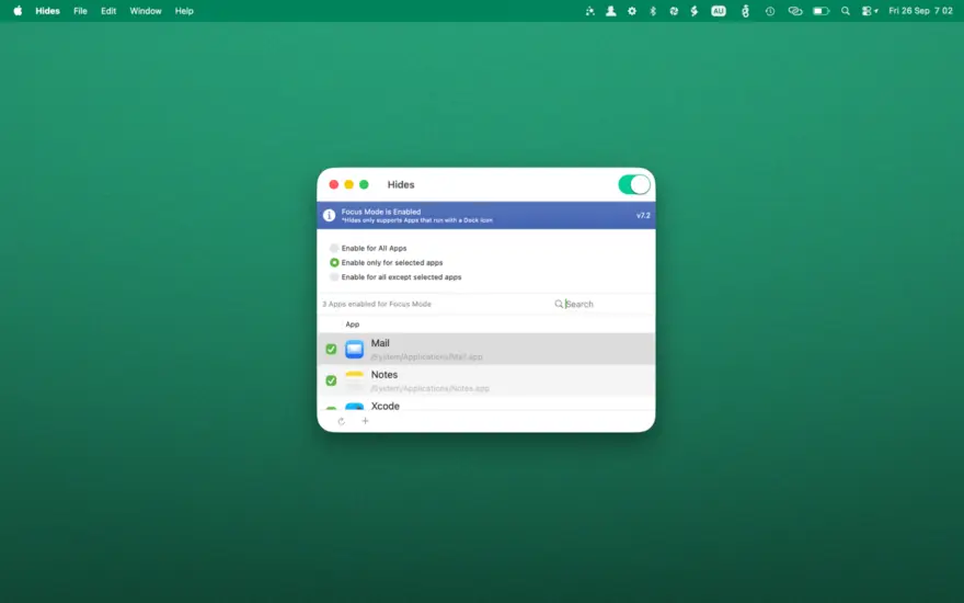لقطة شاشة لتطبيق Hides 7.3 – Keep a squeaky-clean workspace