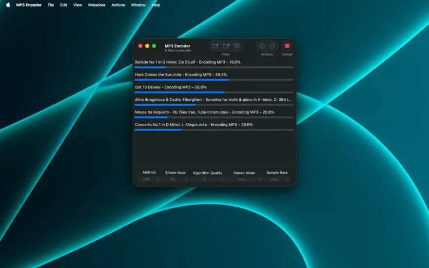 لقطة شاشة لتطبيق MP3 Encoder 2.20.0 – تحويل مجموعة متنوعة من صيغ الصوت إلى MP3