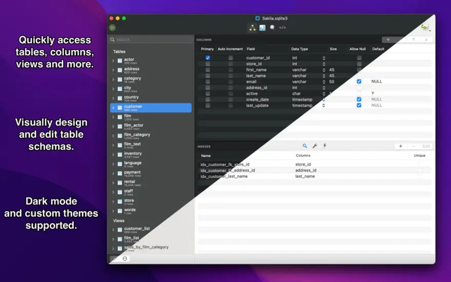 لقطة شاشة لتطبيق SQLPro for SQLite 2026.237 – Advanced SQL editor