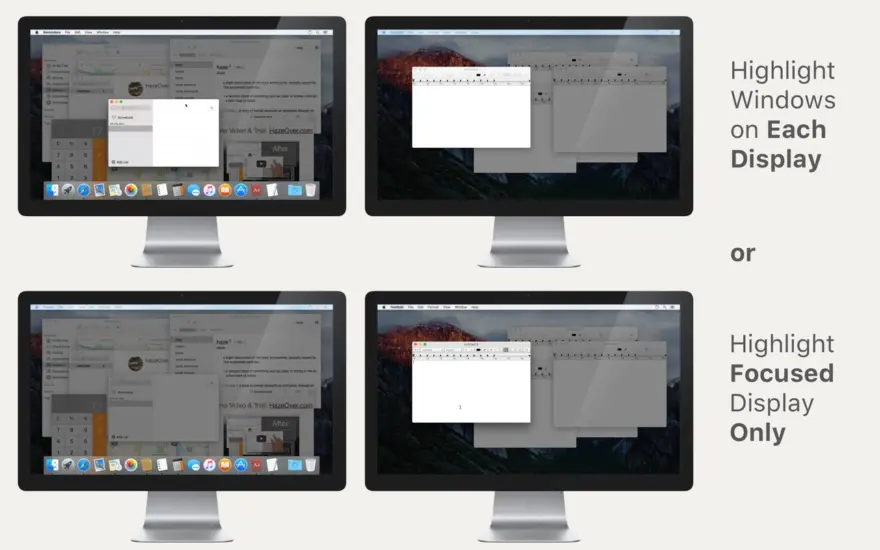 لقطة شاشة لتطبيق HazeOver 1.9.7 – تخلص من التدخلات وركز على مهمتك الحالية