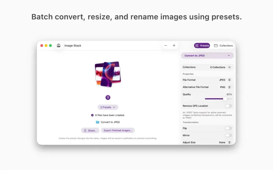 لقطة شاشة لتطبيق Image Stack 1.0.1 – Batch convert, resize, rename