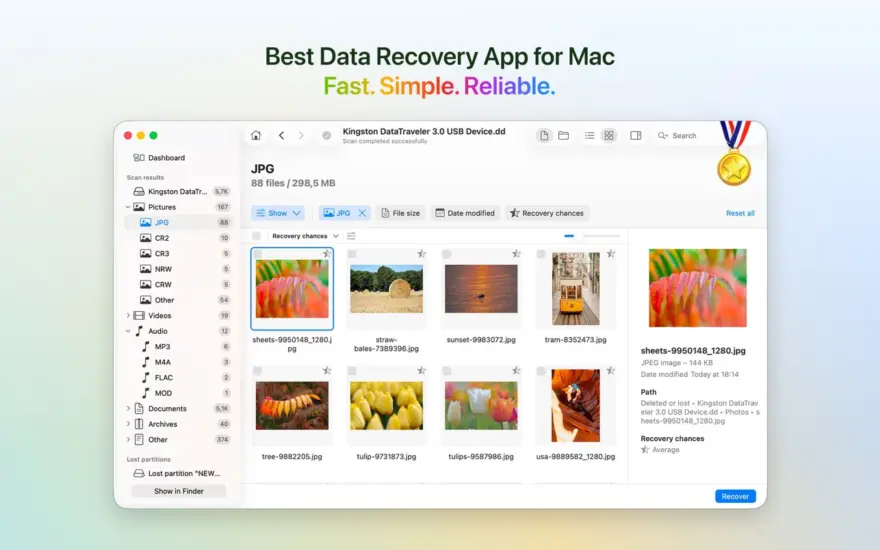 لقطة شاشة لتطبيق Clever Data Recovery 6.2 – Data recovery software