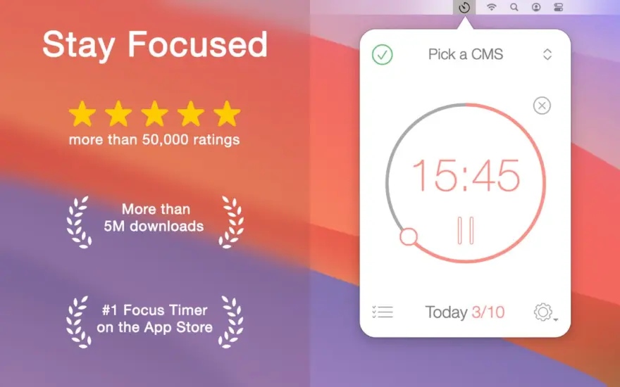 لقطة شاشة لتطبيق Be Focused Pro 2.6 – مؤقت التركيز ومتعقب الأهداف