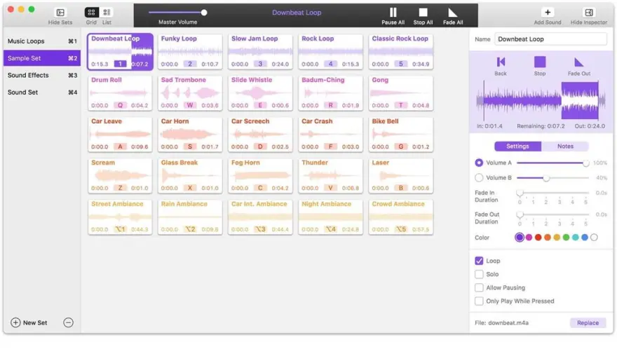 لقطة شاشة لتطبيق Farrago 2.1.5 – Robust, rapid-fire soundboards