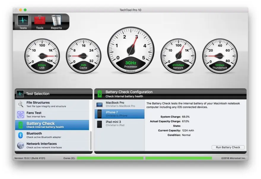 لقطة شاشة لتطبيق TechTool Pro 20.1.9 – أداة إصلاح وصيانة القرص الصلب والنظام