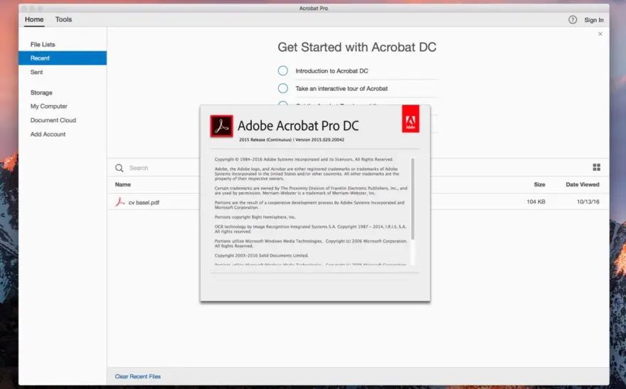 لقطة شاشة لتطبيق Adobe Acrobat Pro 25.001.21111 – Powerful PDF editor