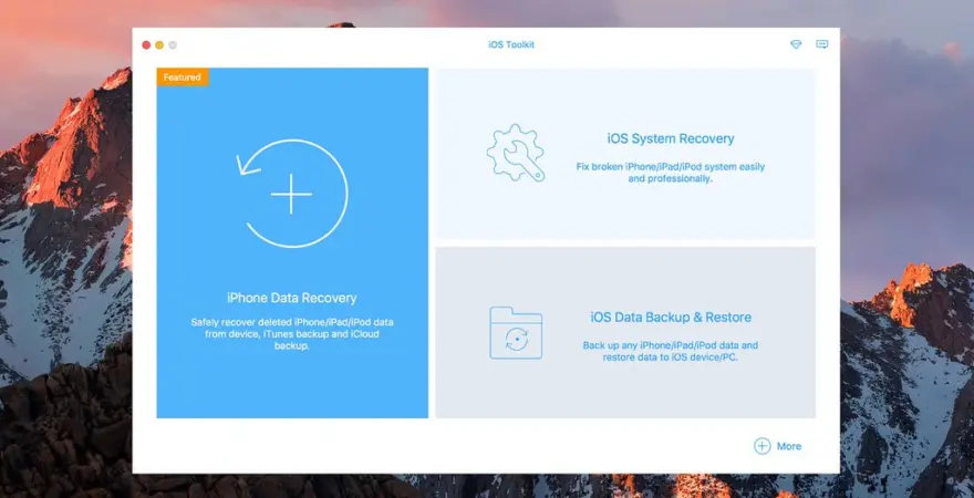 لقطة شاشة لتطبيق Apeaksoft iOS Toolkit 1.2.66 – Professional iPhone data recovery software