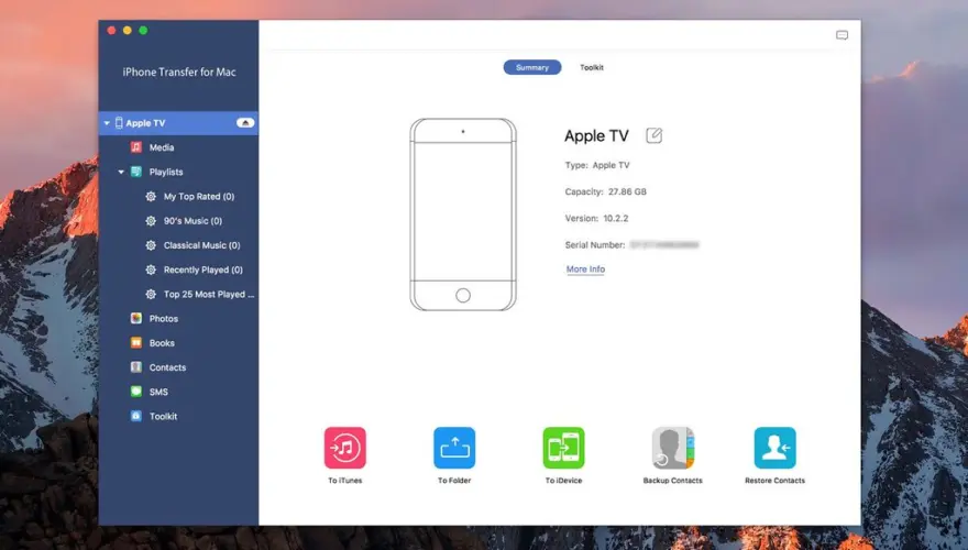 لقطة شاشة لتطبيق Apeaksoft iPhone Transfer 2.0.90 – بديل iTunes لنقل البيانات لأجهزة iPhone/iPad/iPod