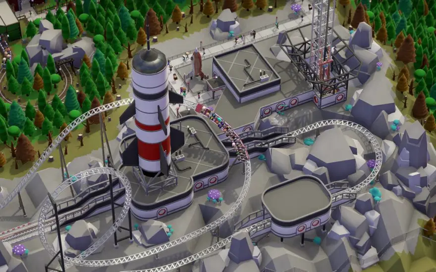لقطة شاشة لتطبيق Parkitect 1.12d3 – لعبة محاكاة البناء والإدارة