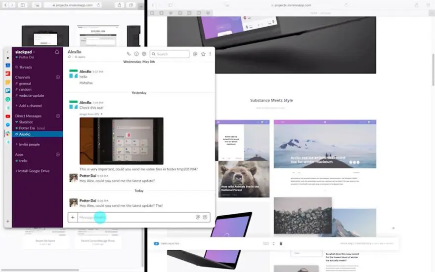 لقطة شاشة لتطبيق Slidepad 1.6.2 – A Slide Over browser on your Mac