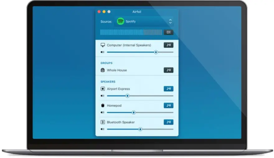لقطة شاشة لتطبيق Airfoil 5.12.7 – Send audio from any app to AirPort Express/Apple TV and more