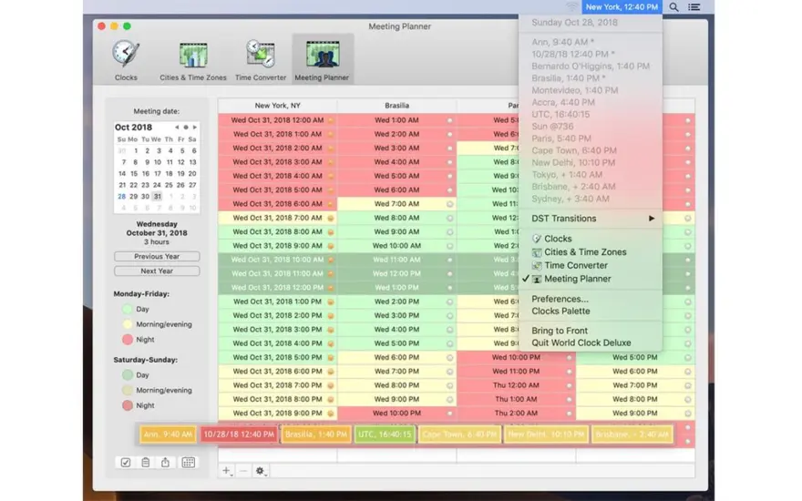 لقطة شاشة لتطبيق World Clock Deluxe 4.20.0 – World time clock and meeting planner