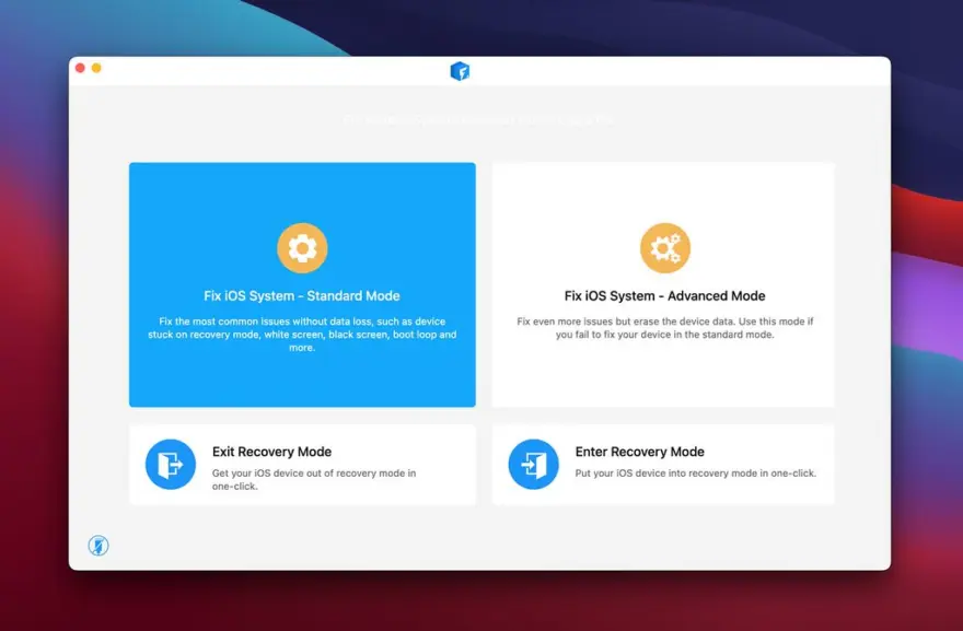 لقطة شاشة لتطبيق FixGo 3.6.1 – أصلح مشكلات iPhone في المنزل مثل المحترفين